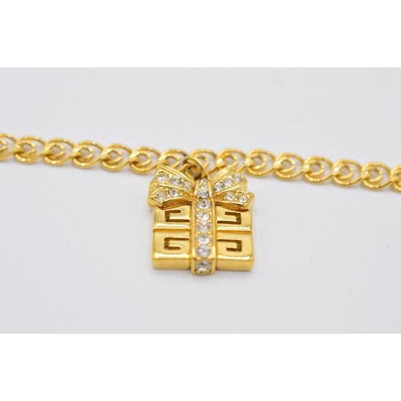 Givenchy Vintage Charm Bracelet 4G Logo Gift Box Present Gold Signed 1980s BinO - Picture 1 of 12